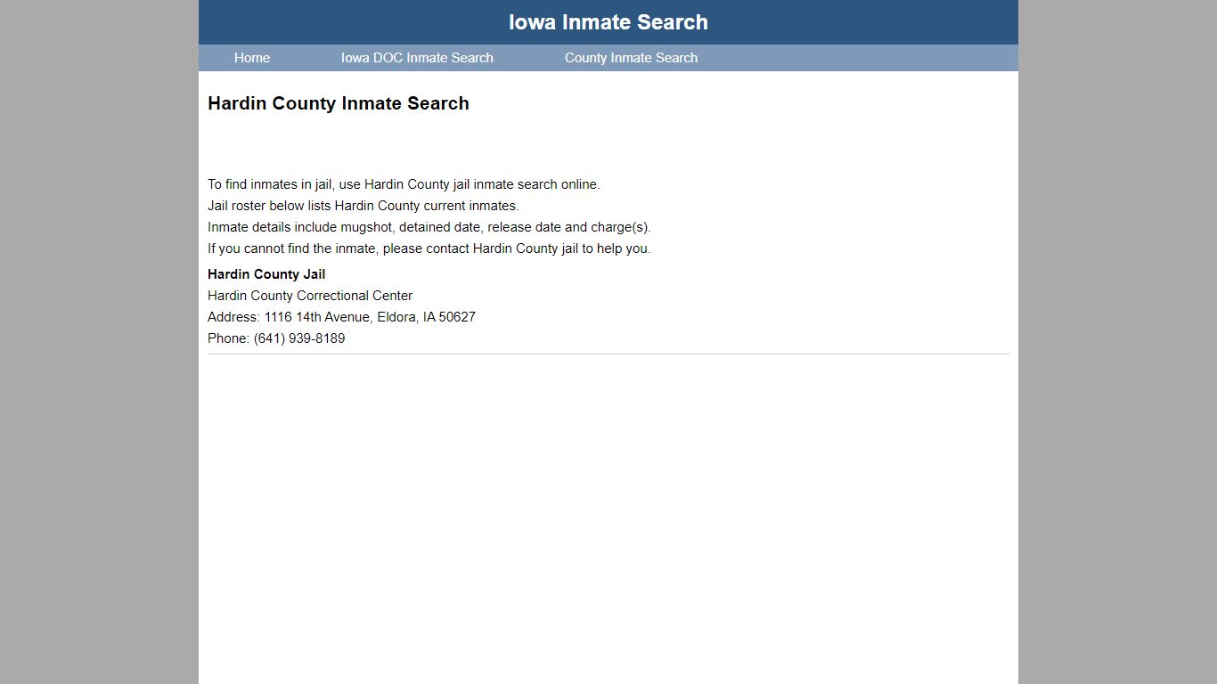 Hardin County Inmate Search